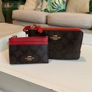 New Coach wristlet and card case